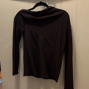 Theory Brown Off the Shoulder Top